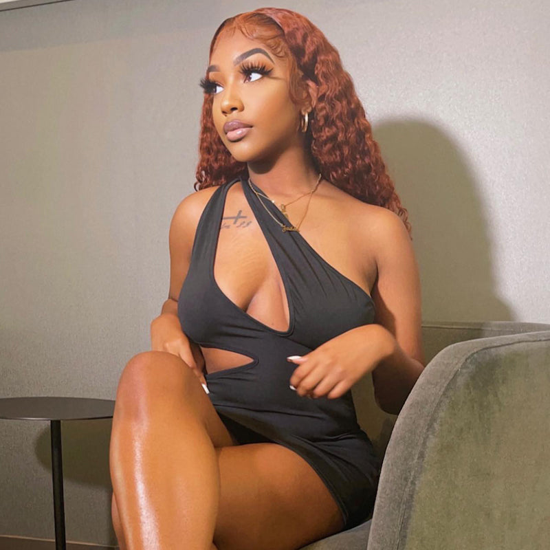 Brown #350 Color Ginger Wig Human Hair Curly Lace Front Wig Pre Plucked Headline With Baby Hair-Geeta Hair