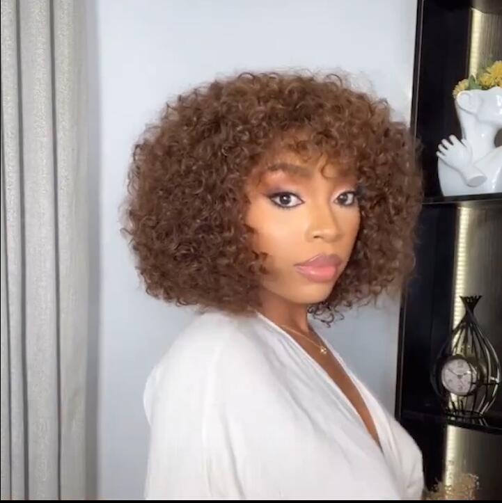 Flash Sale Glueless Real Human Hair Wig Short Straight Hair Bob Wig With Bangs Black Color-Geeta Hair