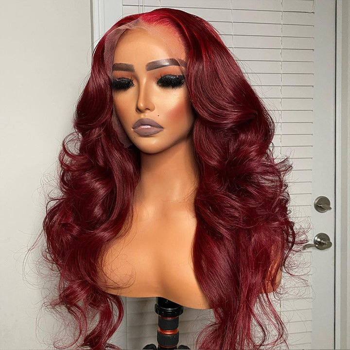 Burgundy Body Wave 13x4/4x4 HD Lace Wig 99j Colored Body Wave Human Hair Wigs