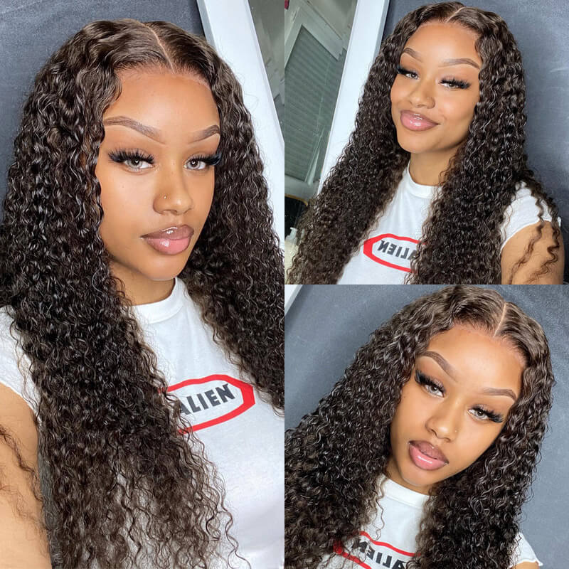 Curly Hair 4x4 HD Lace Closure Wig Glueless Pre Plucked Hairline With Baby Hair Real Human Hair Wigs - Geeta Hair
