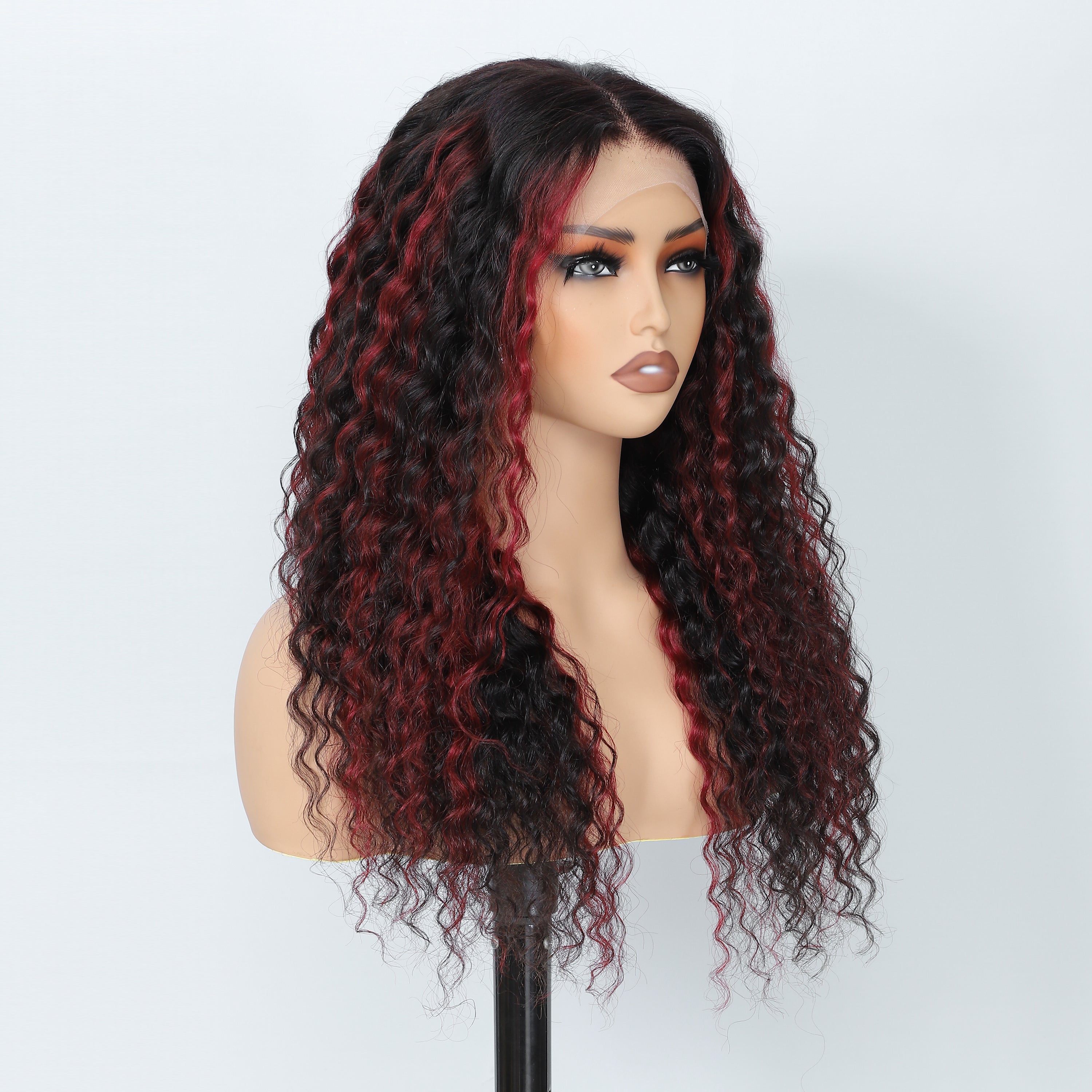 Highlight 13x4 Deep Wave Frontal Wig Brazilian Curly Wigs For Women Human Hair Wigs -Geeta Hair