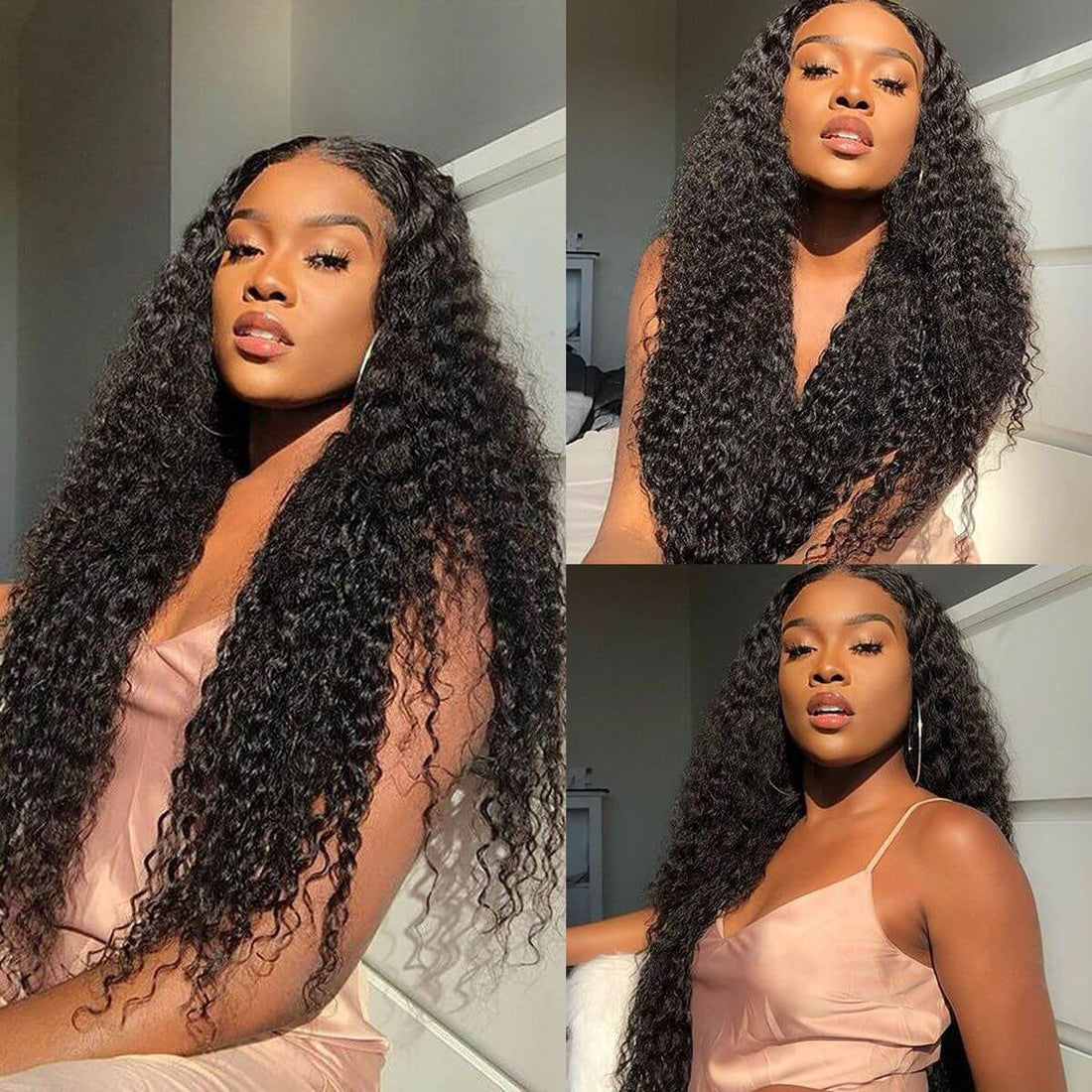 $199=30inch Deep Curly Glueless 13x4 HD Transparent Lace Front Wig Pre Plucked Brazilian Virgin Lace Front Wig with Baby Hair No Code Needed
