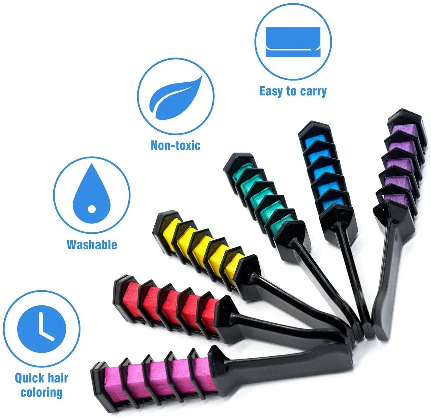 Disposable DIY Hair Dyeing Comb Easy Cleaning Hair Chalk Comb With Hair Dye For Girls Makeup Hair Coloring Products