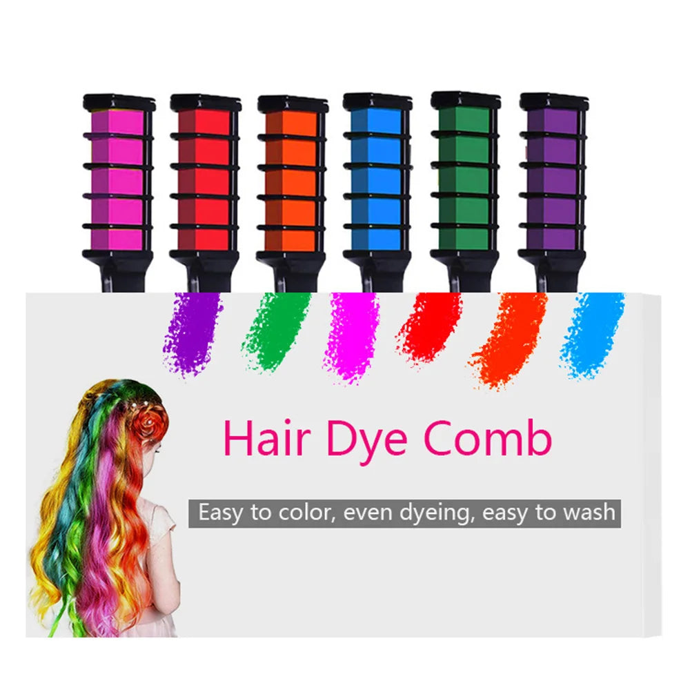 Disposable DIY Hair Dyeing Comb Easy Cleaning Hair Chalk Comb With Hair Dye For Girls Makeup Hair Coloring Products