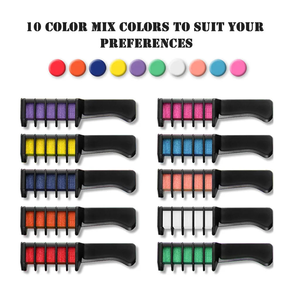 Disposable DIY Hair Dyeing Comb Easy Cleaning Hair Chalk Comb With Hair Dye For Girls Makeup Hair Coloring Products