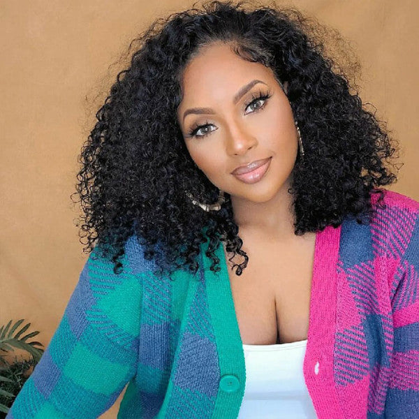 Flash Sale 69% Off Glueless Invisible HD Lace Front Pre Plucked Natural Hairline Curly Bob Wig-Geeta Hair