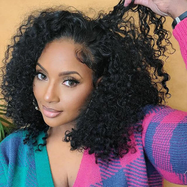 Flash Sale 69% Off Glueless Invisible HD Lace Front Pre Plucked Natural Hairline Curly Bob Wig-Geeta Hair