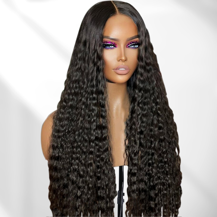 Flowy Bohemia Curls 5x5/13x4 Lace Wig Glueless Curly Pre plucked Hairline Human Hair Wigs-GeetaHair