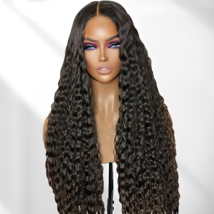 Flowy Bohemia Curls 5x5/13x4 Lace Wig Glueless Curly Pre plucked Hairline Human Hair Wigs-GeetaHair