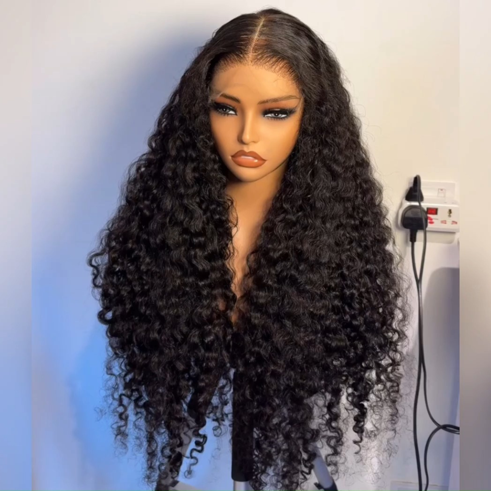 Full 300% Density Deep Wave Glueless Wig 13x4 HD Lace Front Wig Pre Plucked Hairline 100% Real Human Hair Wig