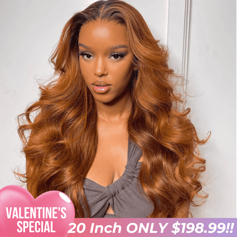 Tax Return Sale Ombre Brown Body Wave Human Hair HD Lace Front Wigs/Glueless 4x4 Closure Wigs Pre Plucked Hairline With Baby Hair-Geeta Hair