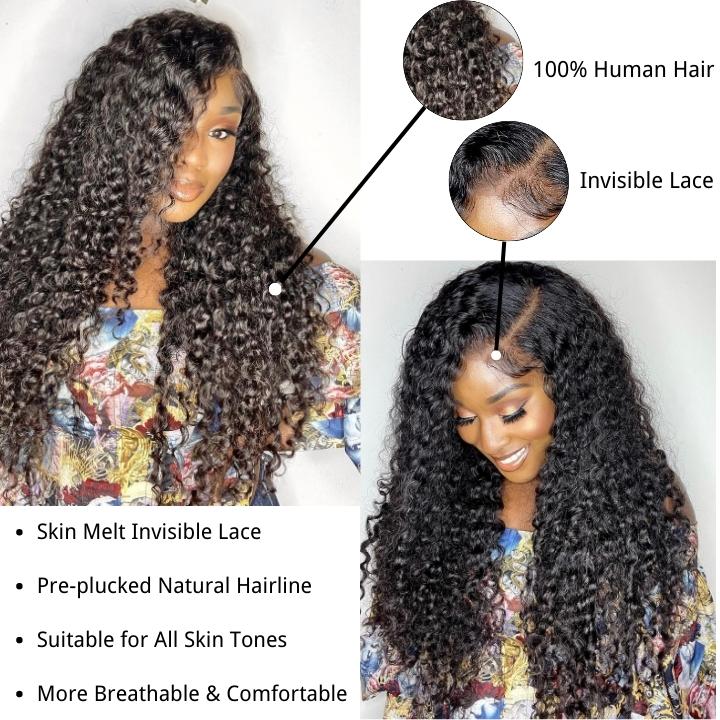 Geetahair Upgrade HD Lace Curly Wig With Pre Plucked Natural Hairline Lace Front Wigs Match All Skin Color