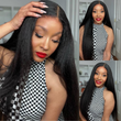 Geetahair Upgrade HD Lace Kinky Straight Wig Crystal Clear Lace Human Hair Wigs With Pre Plucked Natural Hairline