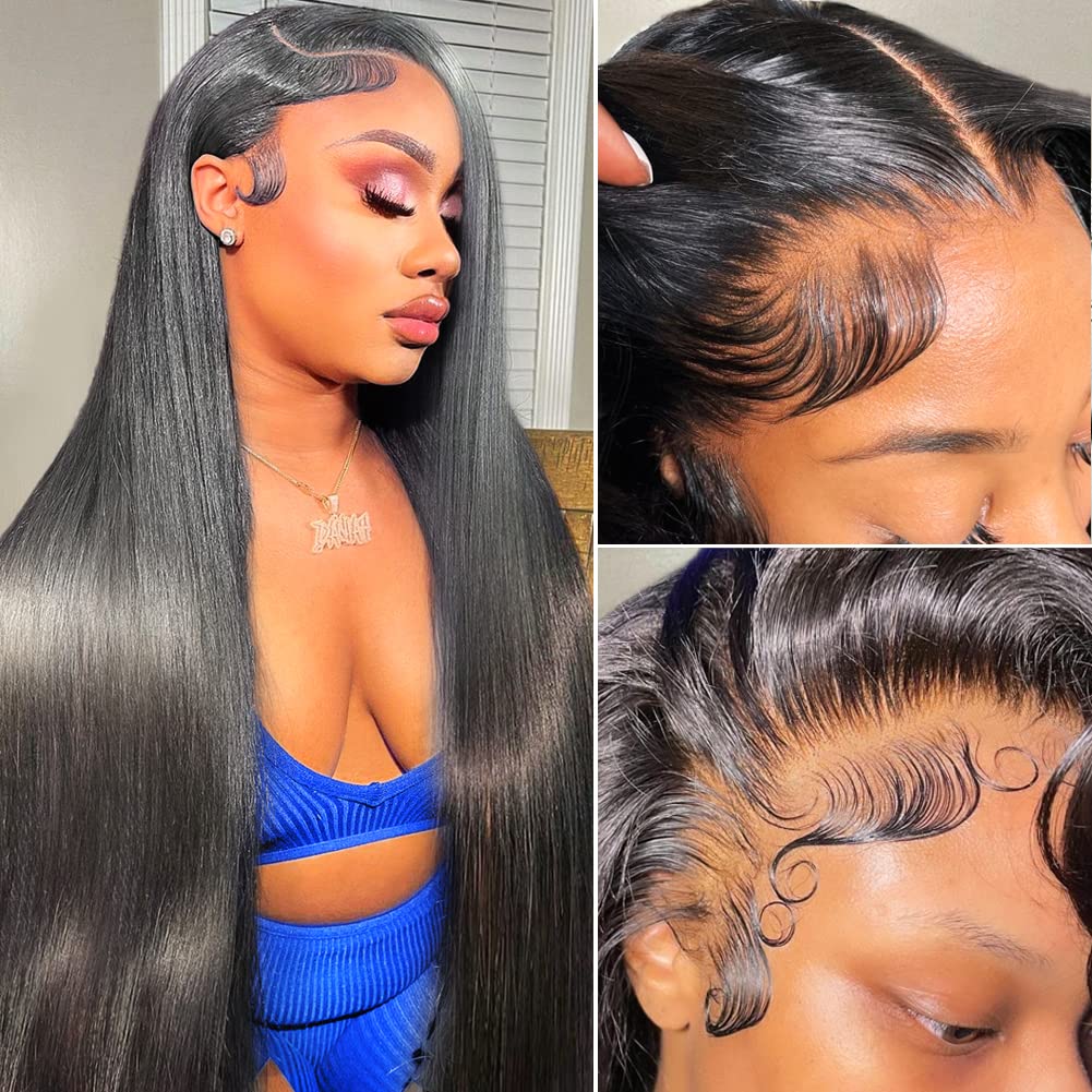 Geetahair Upgrade HD Lace Straight Wig Crystal Clear Lace Human Hair Wigs With Pre Plucked Natural Hairline