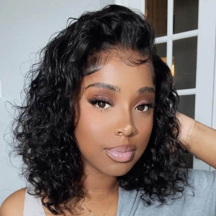 Geetahair Upgrade HD Lace Body Wave Bob Wig Black Color Undetectable Clear Lace Human Hair Bob Wigs