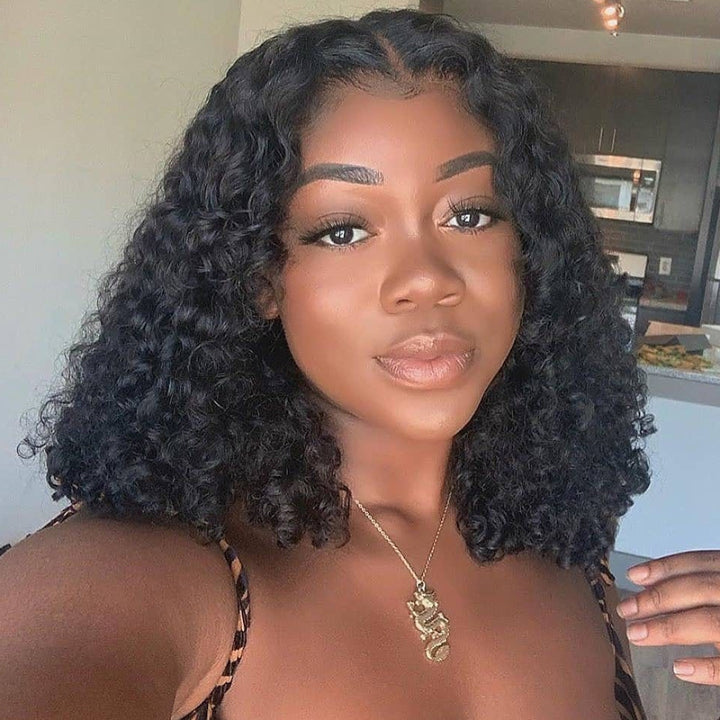 Geetahair Upgrade HD Lace Water Wave Bob Wig Crystal Clear Lace Human Hair Bob Wigs With Baby Hair