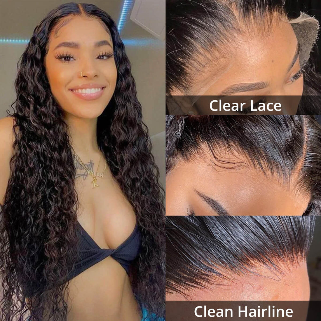 Geetahair Upgrade HD Lace Water Wave Wig Pre Plucked Natural Hairline Crystal Clear Lace Human Hair Wigs