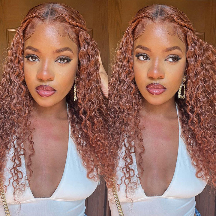 Ginger Curly Hair 13x4/4x4 HD Lace Front Wig Pre Plucked Hairline Human Hair Wigs-Geetahair