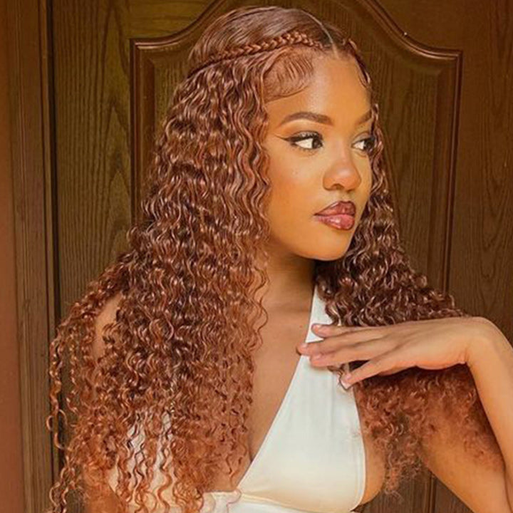 Ginger Curly Hair 13x4/4x4 HD Lace Front Wig Pre Plucked Hairline Human Hair Wigs-Geetahair