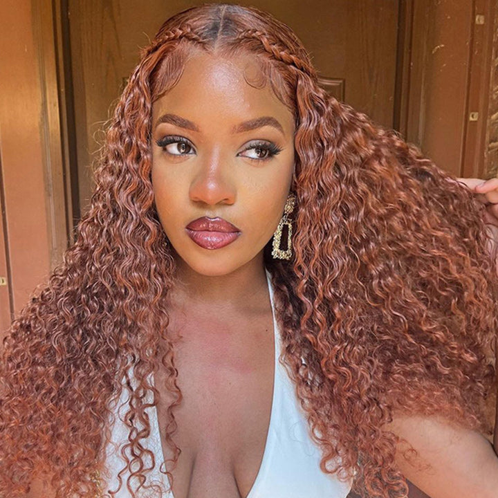Ginger Curly Hair 13x4/4x4 HD Lace Front Wig Pre Plucked Hairline Human Hair Wigs-Geetahair