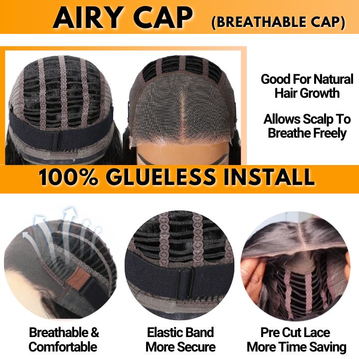 Glueless 13x4/6x4.5 Kinky Curly Pre Cut HD Transaparent Lace 100% Virgin Human Hair Wigs With Breathable Wear & Go Pre Plucked Hairline Cap Air Wig-Geeta Hair