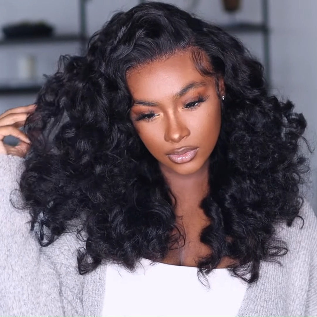 Glueless 13x4 HD Lace Frontal Wigs Yaki Wave Human Hair Wig Pre Plucked 250% Density-Geeta hair