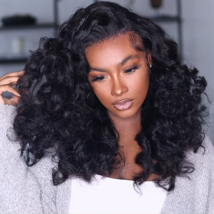 Glueless 13x4 HD Lace Frontal Wigs Yaki Wave Human Hair Wig Pre Plucked 250% Density-Geeta hair