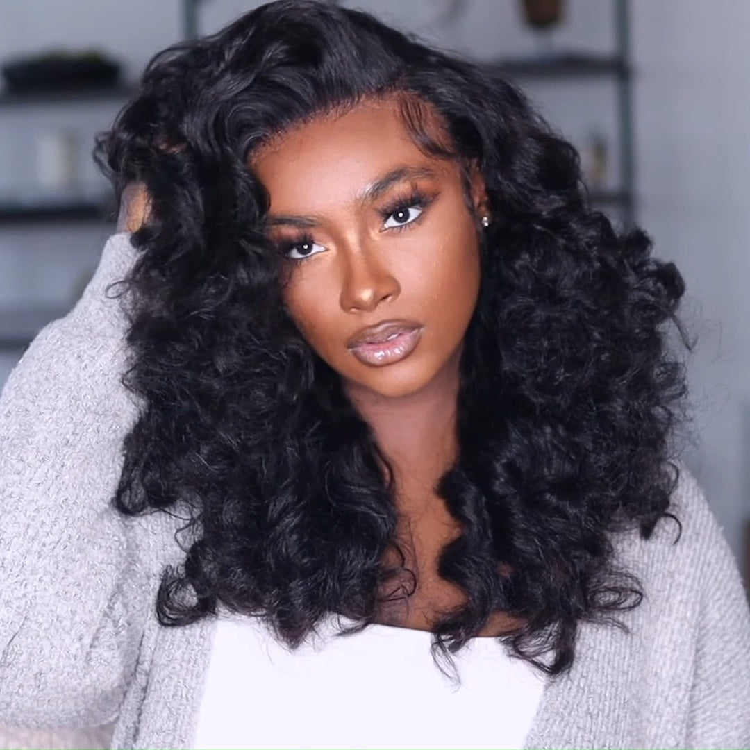 Glueless 13x4 HD Lace Frontal Wigs Yaki Wave Human Hair Wig Pre Plucked 250% Density-Geeta hair