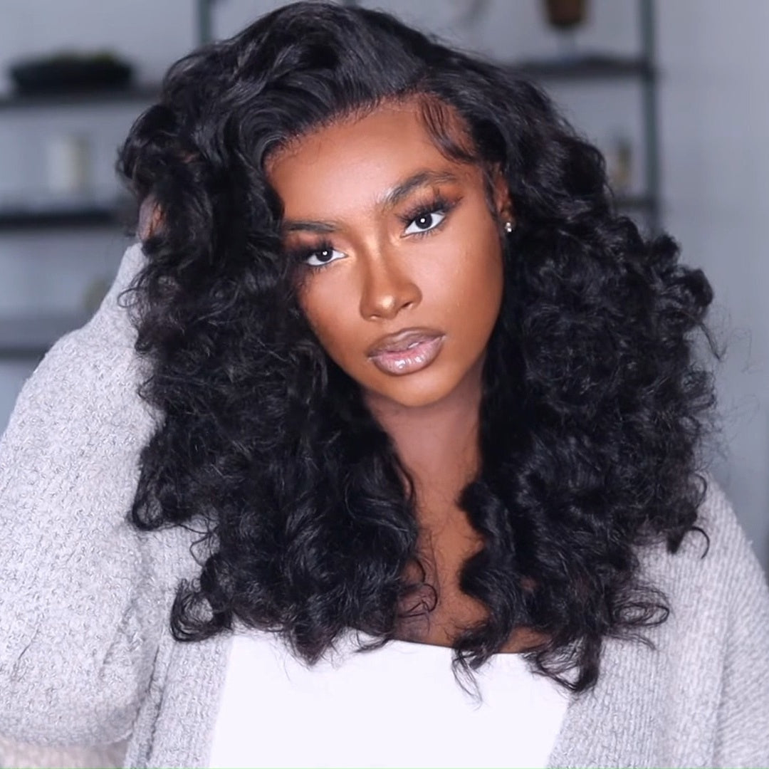 Glueless 13x4 HD Lace Frontal Wigs Yaki Wave Human Hair Wig Pre Plucked 250% Density-Geeta hair