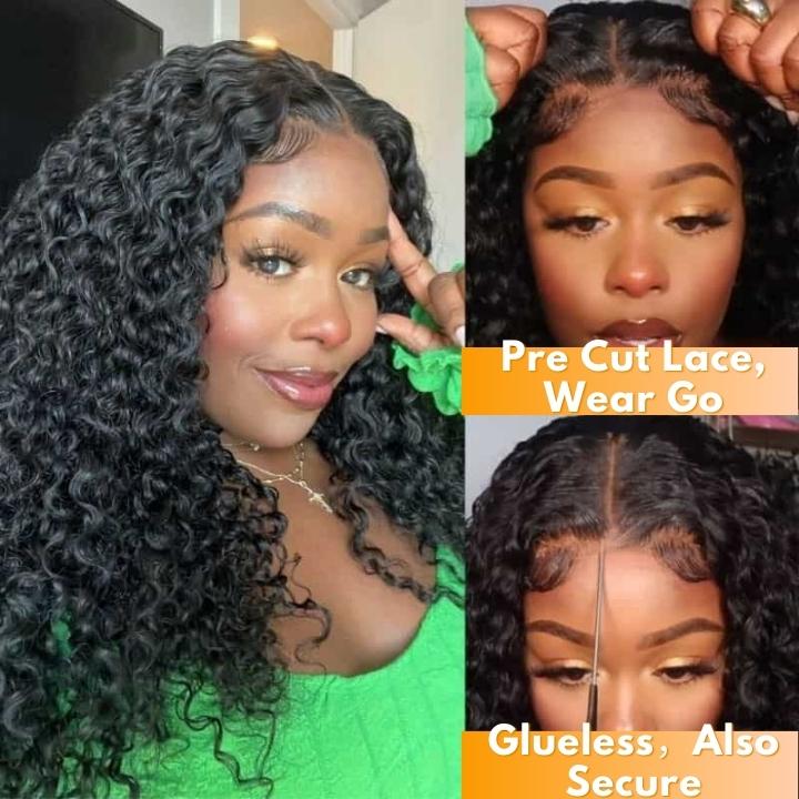 Glueless 13x4/6x4.5 Jerry Curly Pre Cut HD Transaparent Lace Human Hair Wigs With Breathable Cap Air Wig-Geeta Hair