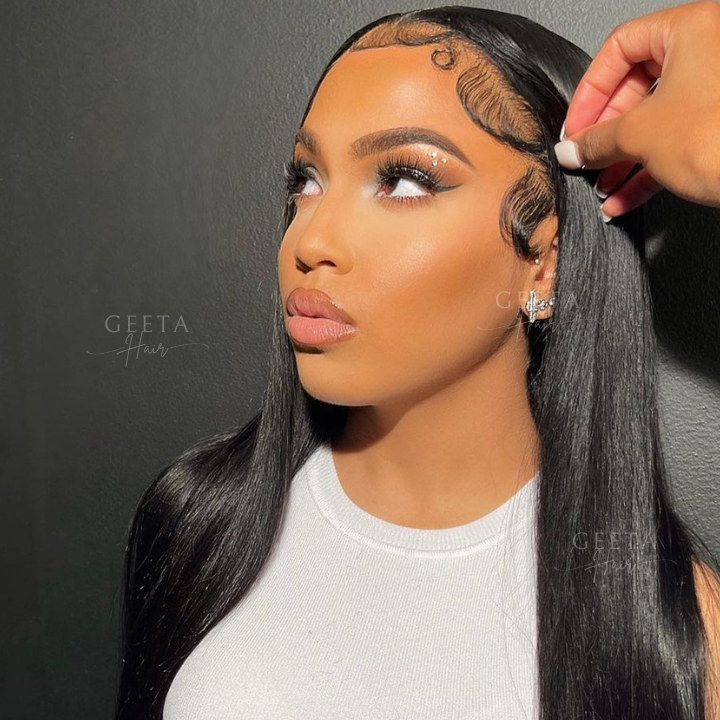 No Code Need: Glueless 13x4/6x4.5 Straight Wear & Go Pre Cut HD Transaparent Lace 100% Virgin Human Hair Wigs-Geeta Hair