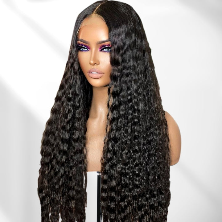 Flowy Bohemia Curls 5x5/13x4 Lace Wig Glueless Curly Pre plucked Hairline Human Hair Wigs-GeetaHair