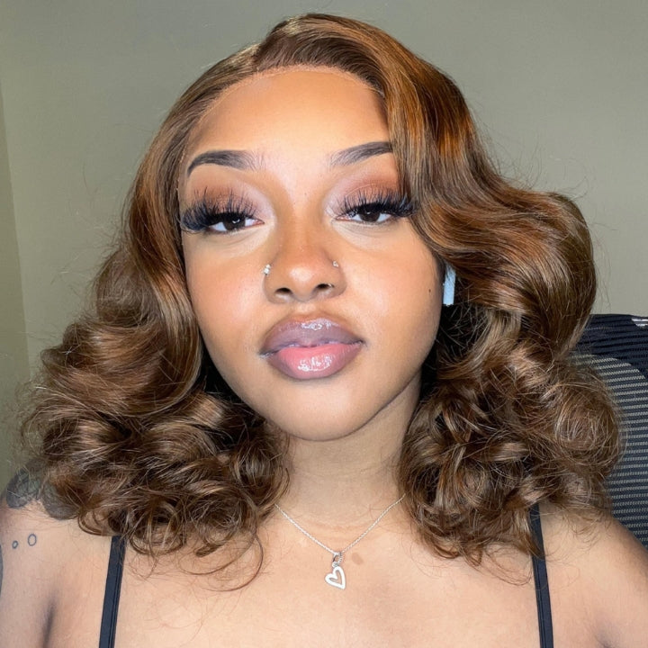 Glueless Dark Brown Body Wave Lace Front Colored Wig Chocolate Brown Loose Wave Human Hair Wigs