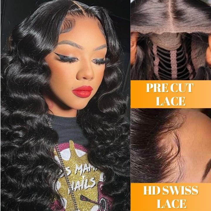 Glueless Wear Go 13x4/6x4.5 Body Wave/Loose Deep Wave/Curly/Kinky Straight Pre Cut HD Transaparent Lace Human Hair Wigs With Breathable Cap Air Wig-Geeta Hair