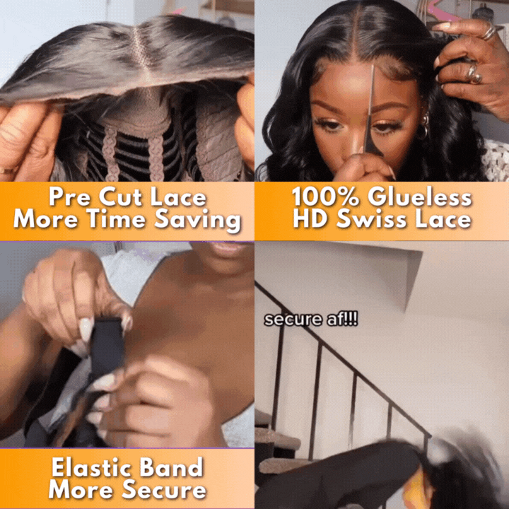 Glueless 13x4/6x4.5 Bouncy Curl Pre Cut HD Transaparent Lace 100% Virgin Human Hair Wigs With Breathable Wear & Go Pre Plucked Hairline Cap Air Wig-Geeta Hair