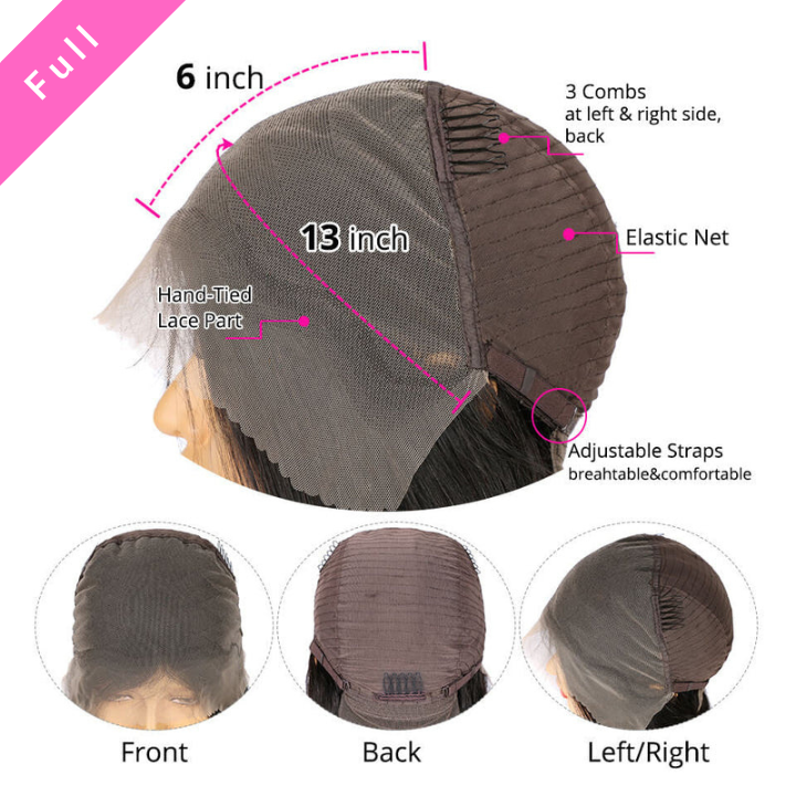 Natural Hairline Kinky Straight Hair 13x6 HD Transparent Lace Fornt Virgin Human Hair Wig-Geeta Hair