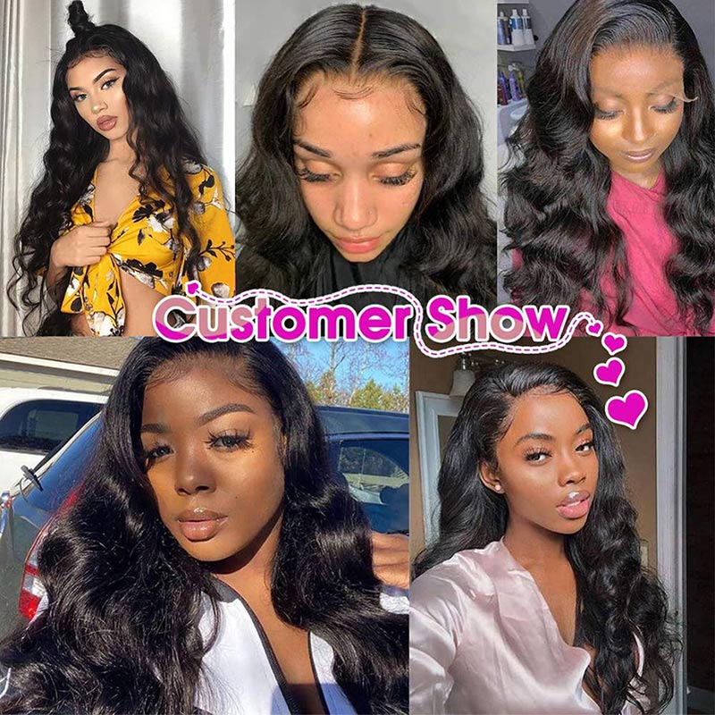 GeetaHair Body Wave 13x4 Frontal Natural Color With 3 Bundles 100% Human Hair