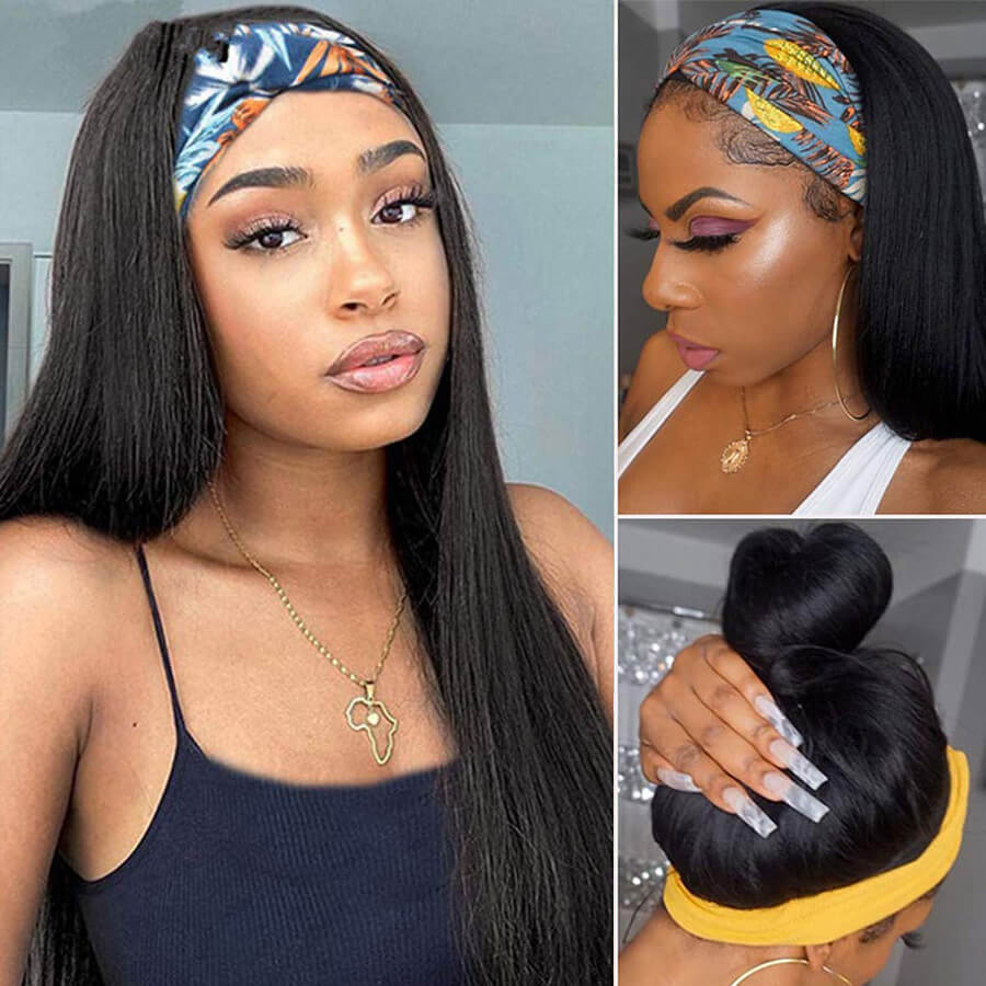 Long Straight Hair Best Headband Wig 100% Unprocessed Virgin Hair Wigs-Geeta Hair