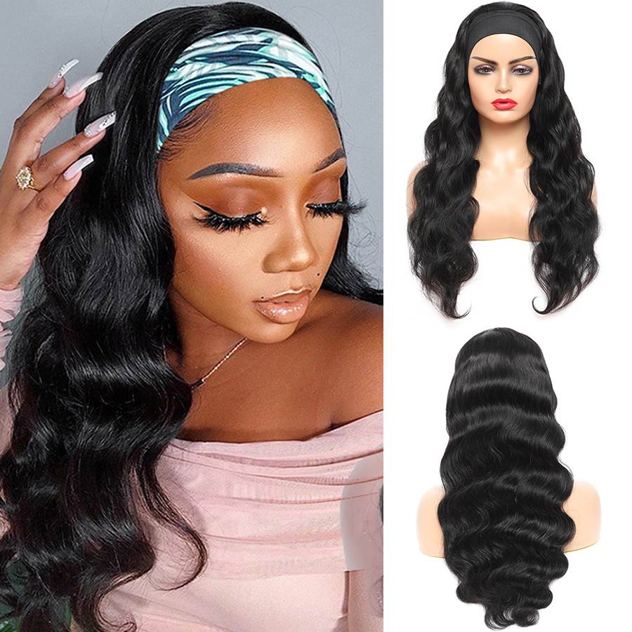 Glueless Body Wave Human Hair Headband Wig Natural Black Easy Wear And Go-Geeta Hair