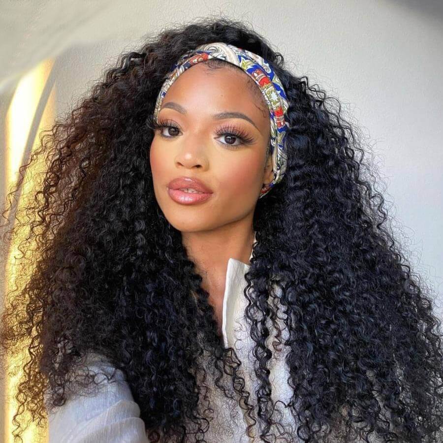 Curly Hair Headband Wig Human Hair Glueless Wigs Near Me-Geeta Hair
