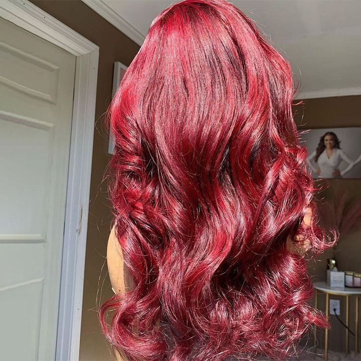 Highlight Burgundy Body Wave 13x4/4x4 HD Lace Wig 99j Colored Body Wave Human Hair Wigs