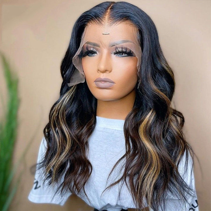 Xmas Sale Balayage Blonde Body Wave 13x4/4x4 HD Lace Front Wig For Women Highlight Pre Plucked Hairline Human Hair Wigs