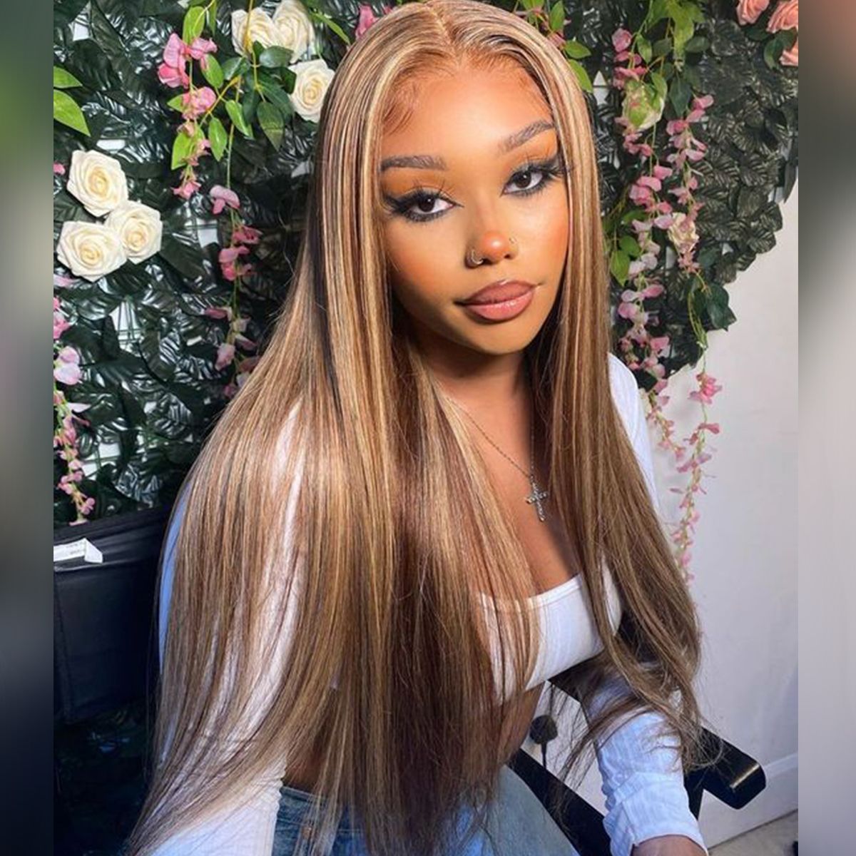 Tax Return Sale Honey Blonde Lace Front Wigs Colored Straight 13x4 Lace Frontal Human Hair Wig Pre Plucked