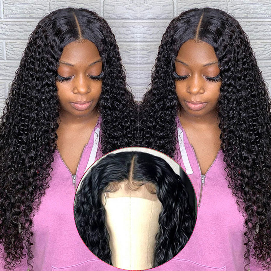 Kinky Curly 4x4 HD Lace Closure Wig Pre Plucked 100% Virgin Real Human Hair Wigs-Geeta Hair