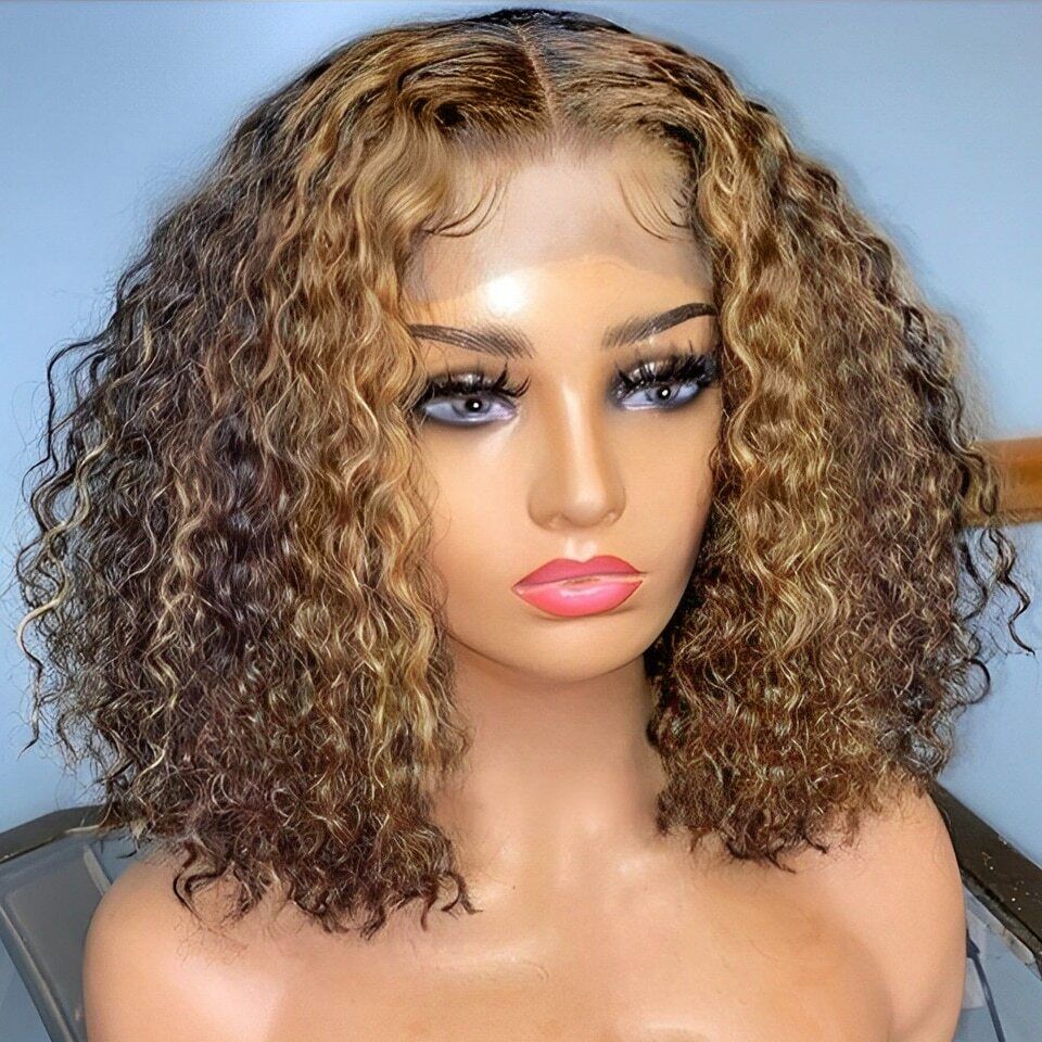 Wear and Go Glueless Wigs Human Hair Pre Plucked Pre Cut 7x5 HD Lace Wigs Ready to Wear Curly Bob Wigs