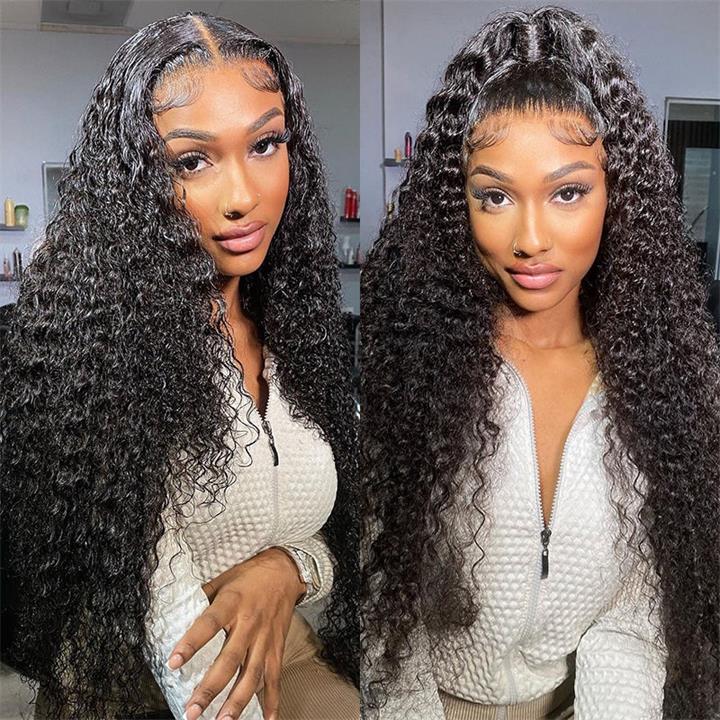 13x4 Lace Front Wigs Human Hair Pre Plucked with Baby Hair Jerry Curly Lace Frontal Wig for Black Women 180% Density