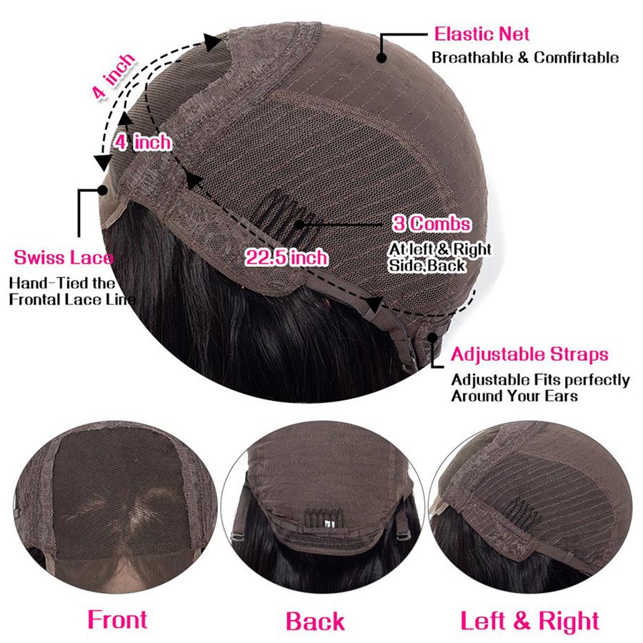 Kinky Curly 4x4 HD Lace Closure Wig Pre Plucked 100% Virgin Real Human Hair Wigs-Geeta Hair