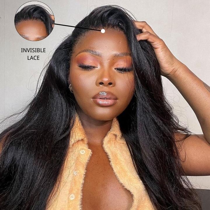 Kinky Straight Hair 4x4 Lace Closure Wig 100% Virgin Human Hair Wig -Geeta Hair