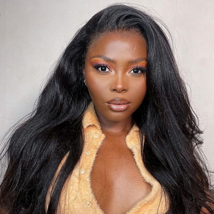 Kinky Straight Hair 4x4 Lace Closure Wig 100% Virgin Human Hair Wig -Geeta Hair