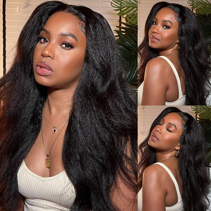 Kinky Straight Hair Wig 360 Hd Transparent Lace Front Wig Human Hair Wigs For Women Full End Glueless Brazilian Hair-GeetaHair